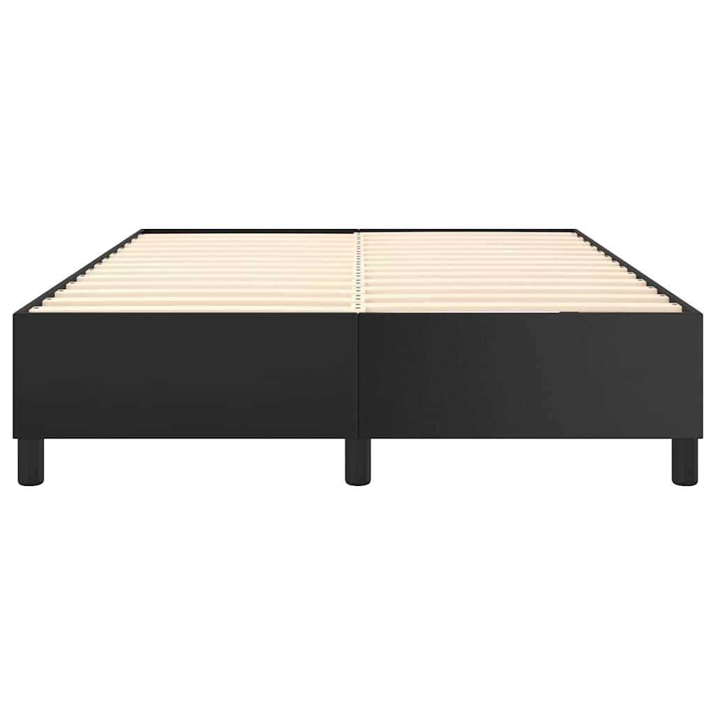 Box Spring Bed Frame Single Faux Leather Black 4FT6 Double 35 cm