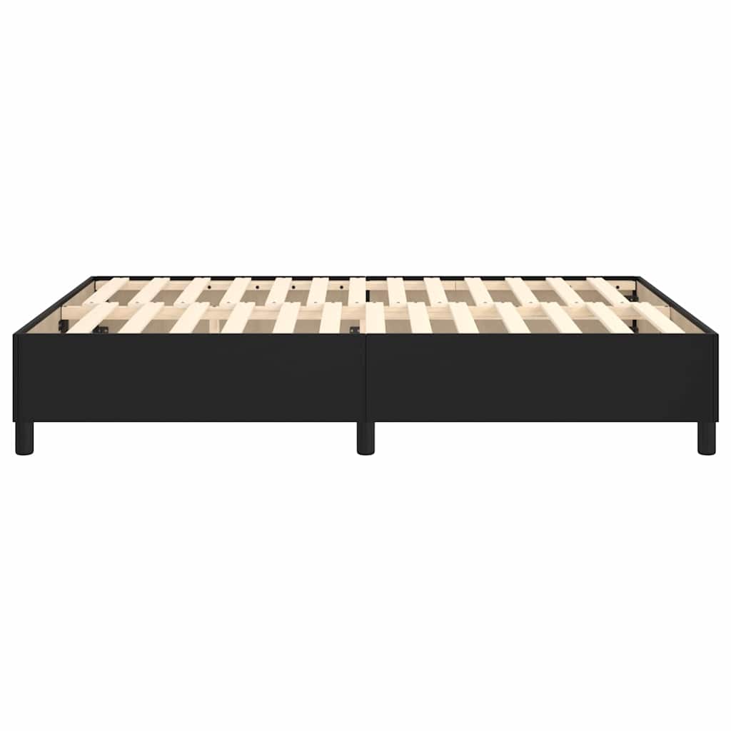 Box Spring Bed Frame Single Faux Leather Black 4FT6 Double 35 cm
