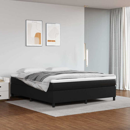 Box Spring Bed Frame Single Faux Leather Black 6FT Super King Size 35 cm
