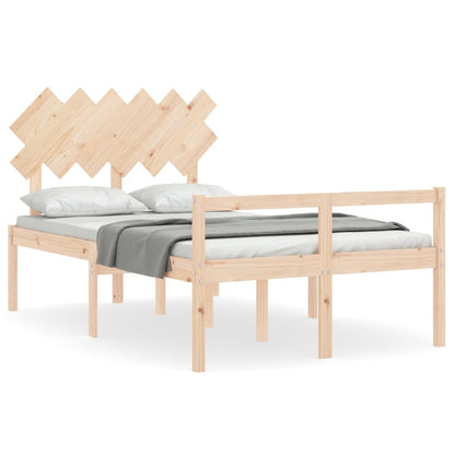Senior Bed without Mattress Solid Wood Length 200 cm Natural 120 cm