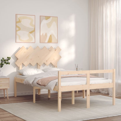 Senior Bed without Mattress Solid Wood Length 200 cm Natural 120 cm