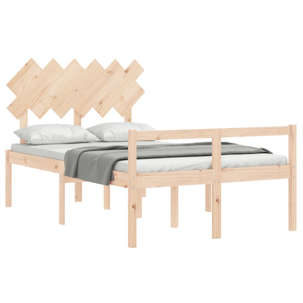 Senior Bed without Mattress Solid Wood Length 200 cm Natural 120 cm