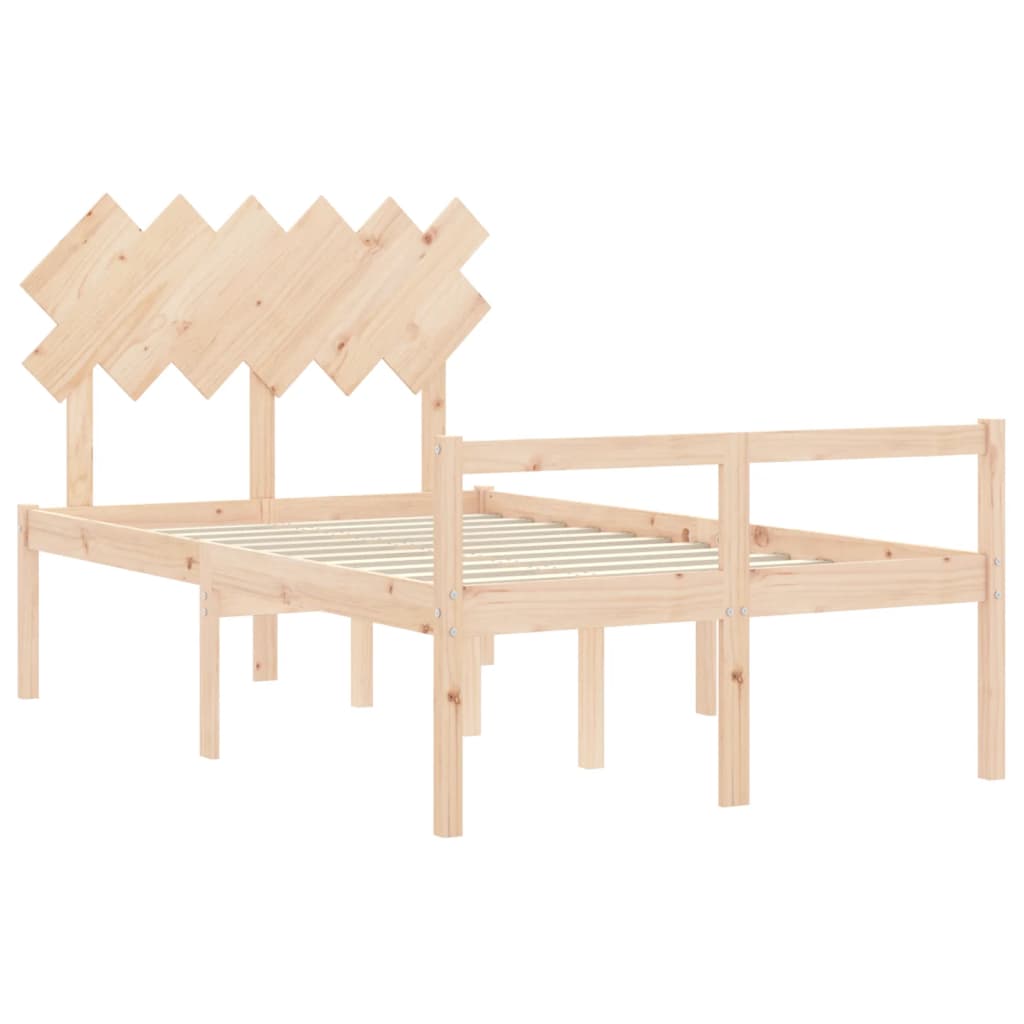 Senior Bed without Mattress Solid Wood Length 200 cm Natural 120 cm
