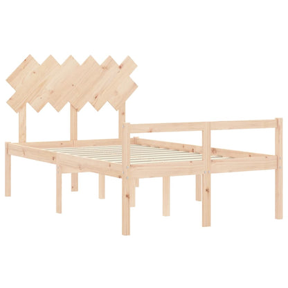 Senior Bed without Mattress Solid Wood Length 200 cm Natural 120 cm
