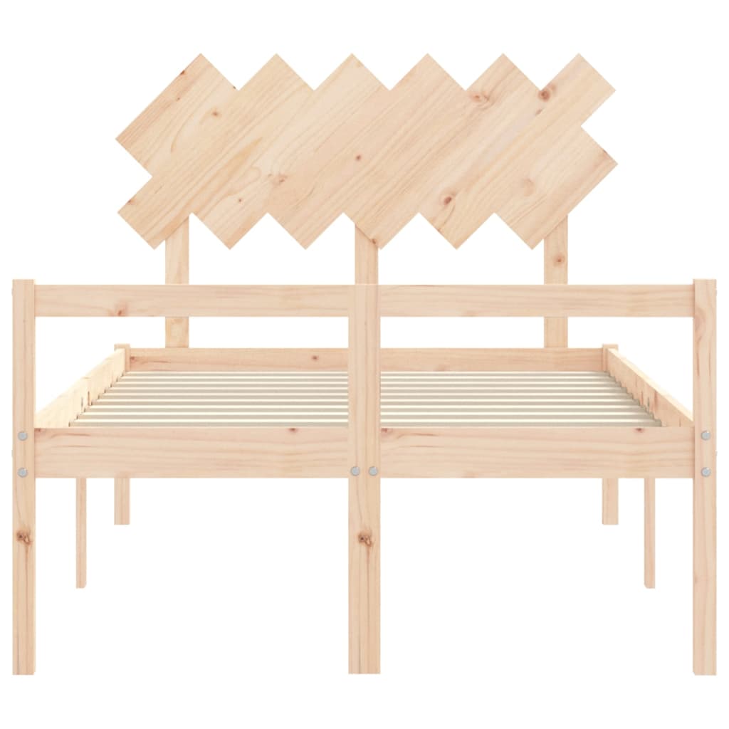 Senior Bed without Mattress Solid Wood Length 200 cm Natural 120 cm