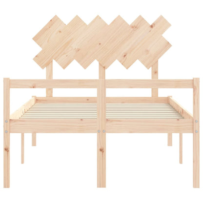 Senior Bed without Mattress Solid Wood Length 200 cm Natural 120 cm