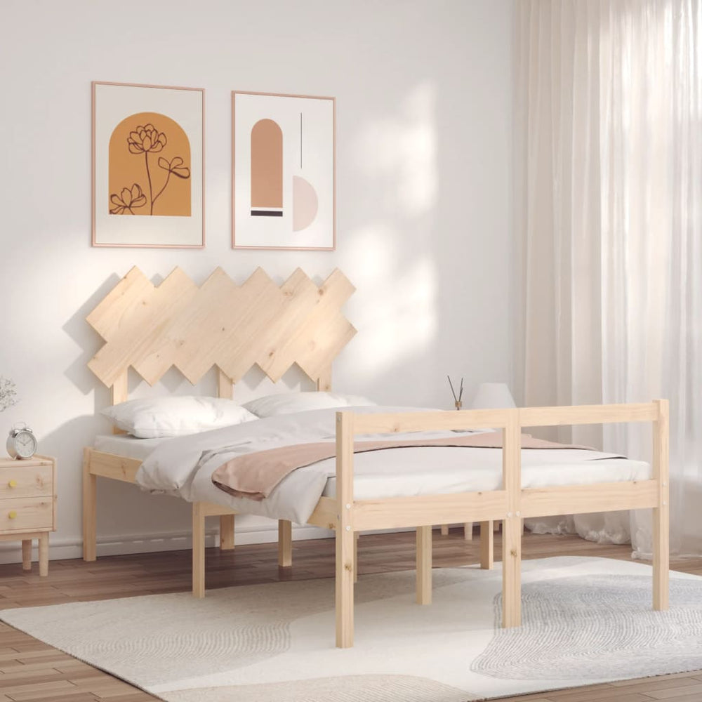vidaXL Senior Bed without Mattress Solid Wood Length 200 cm Natural