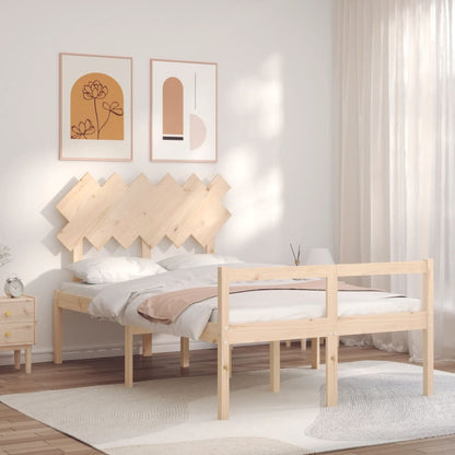 Senior Bed without Mattress Solid Wood Length 200 cm Natural 120 cm