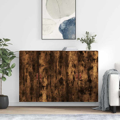 Wall Mounted Cabinets 2 pcs 69.5x34x90 cm Leather Smoked oak