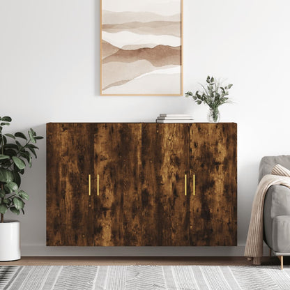 Wall Mounted Cabinets 2 pcs 69.5x34x90 cm Tube Gold Smoked oak