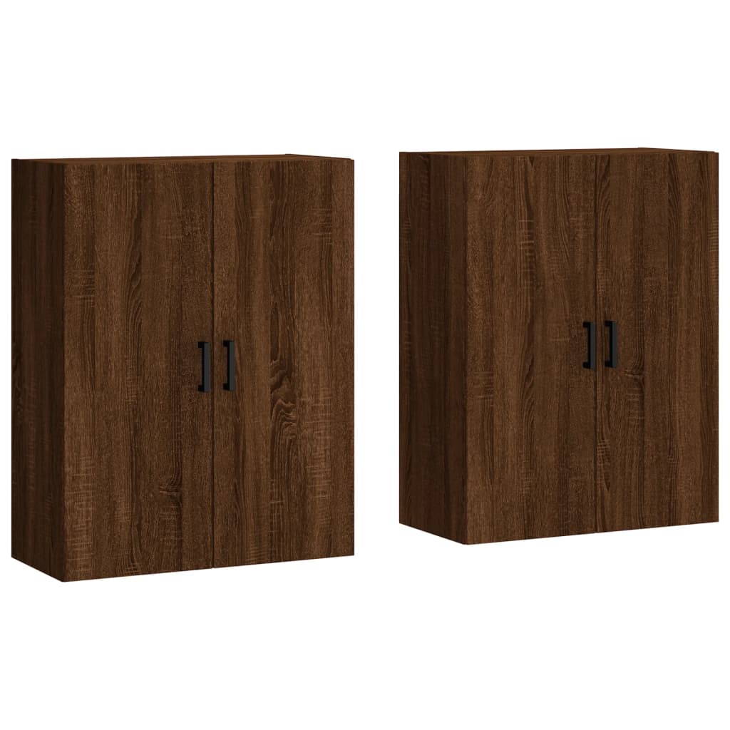 vidaXL Wall Mounted Cabinets 2 pcs Brown Oak 69.5x34x90 cm