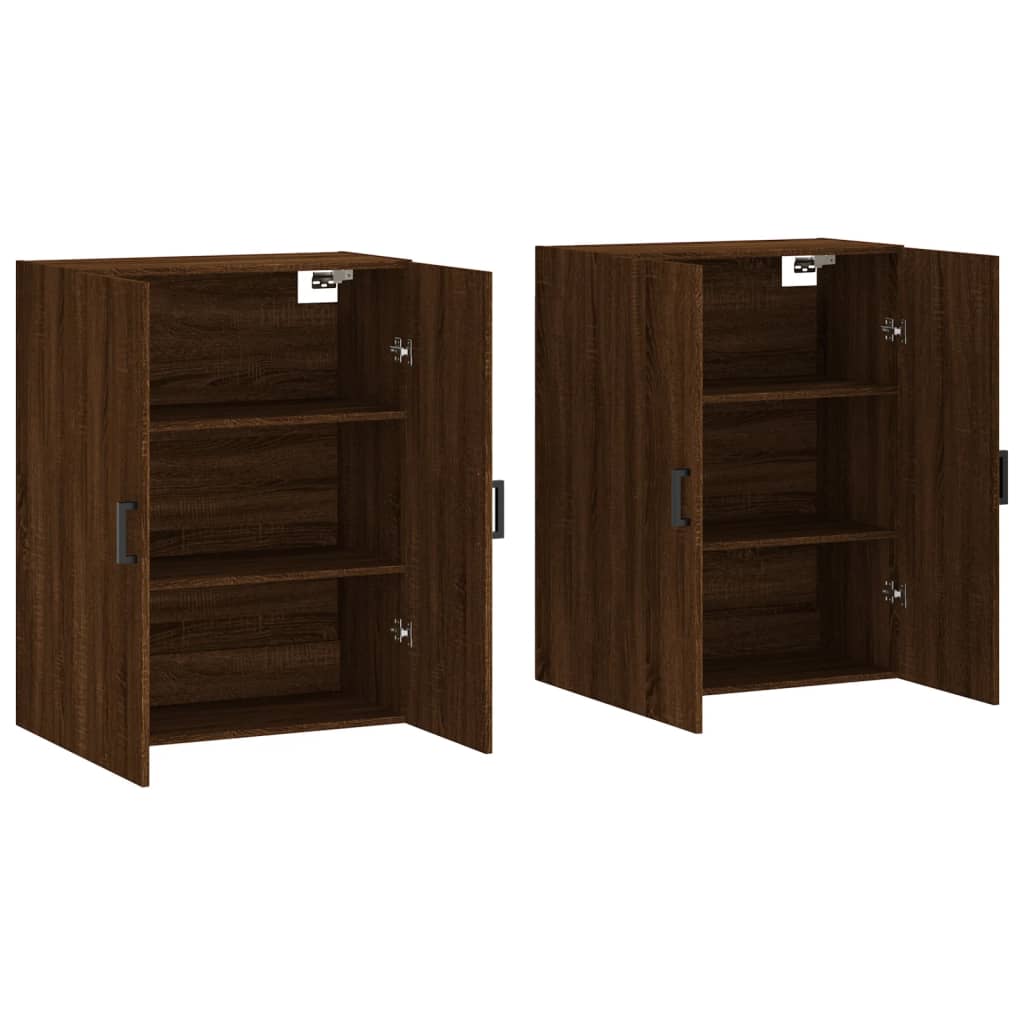 vidaXL Wall Mounted Cabinets 2 pcs Brown Oak 69.5x34x90 cm