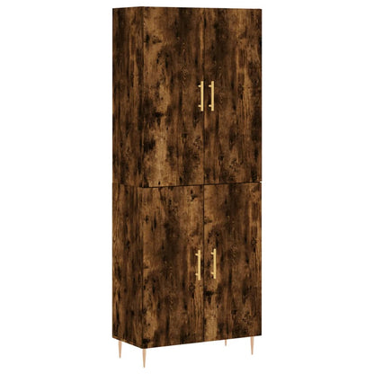 vidaXL Highboard Smoked Oak 69.5x34x180 cm Engineered Wood