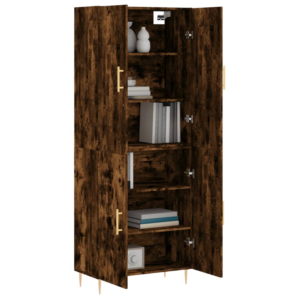 vidaXL Highboard Smoked Oak 69.5x34x180 cm Engineered Wood