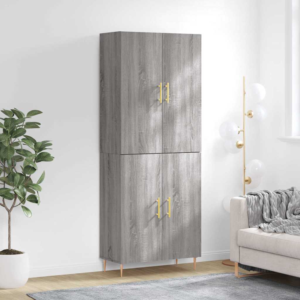 Highboard 69.5x34x180 cm Engineered Wood 2 Doors Grey sonoma