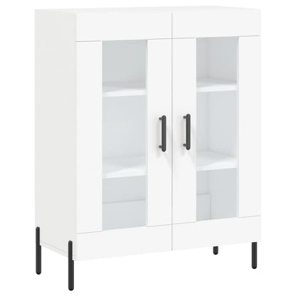 Highboard 69.5x34x180 cm Engineered Wood 2 Glass Doors White