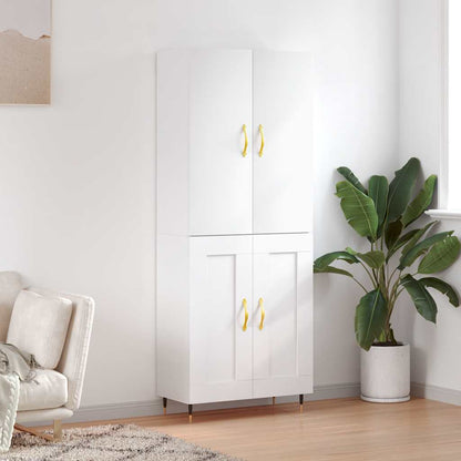 Highboard 69.5x34x180 cm Engineered Wood 2 Wood Doors White