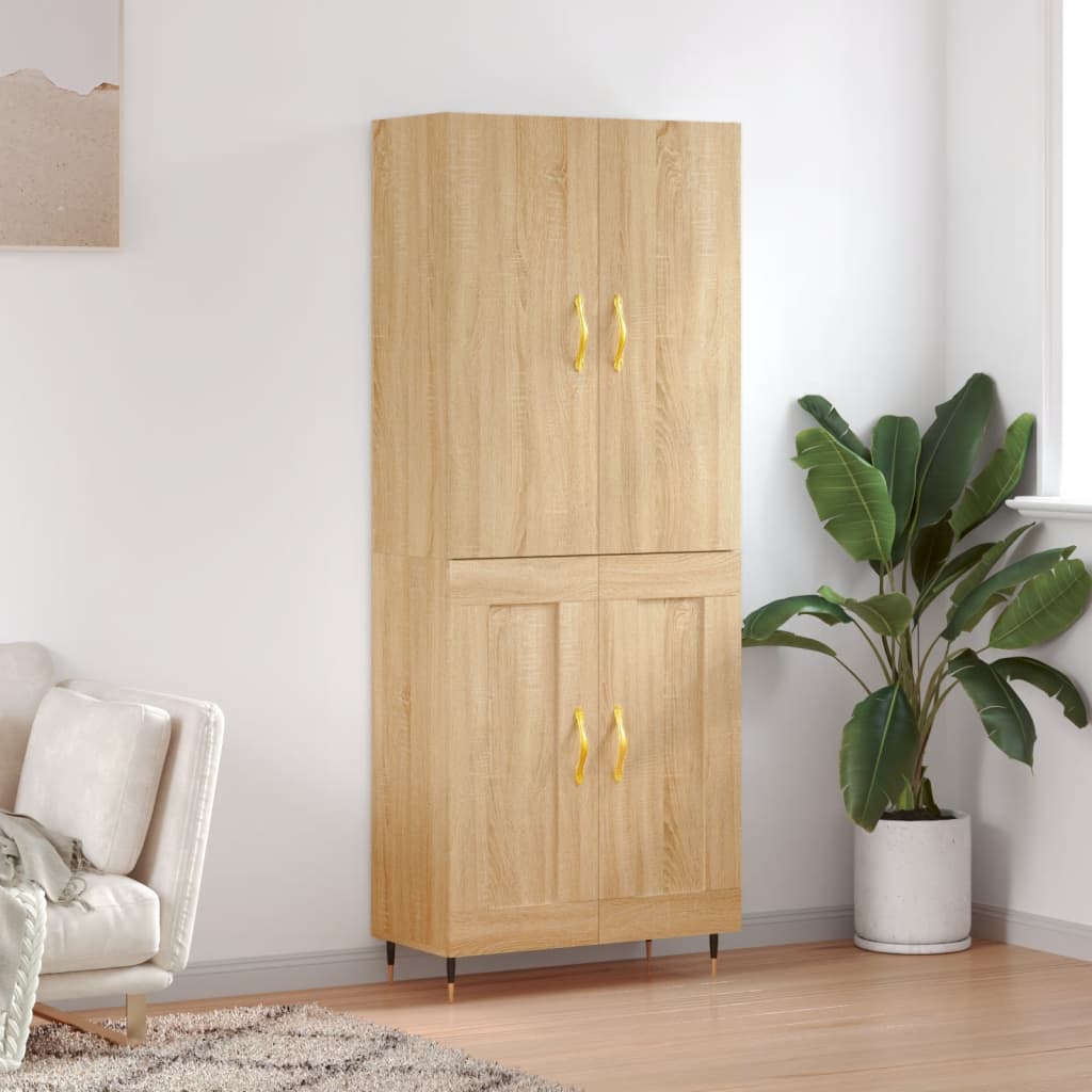 Highboard 69.5x34x180 cm Engineered Wood 2 Wood Doors Sonoma oak