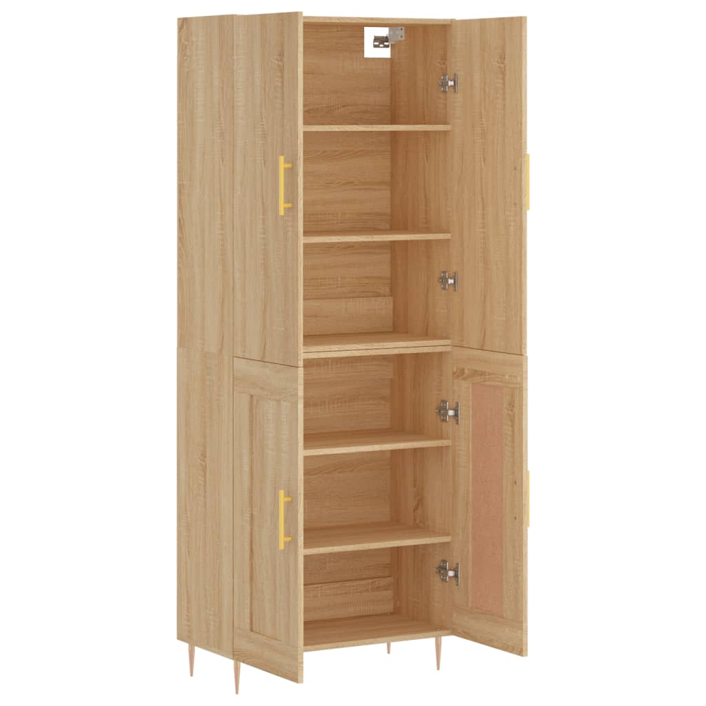 Highboard 69.5x34x180 cm Engineered Wood 2 Wood Doors Sonoma oak