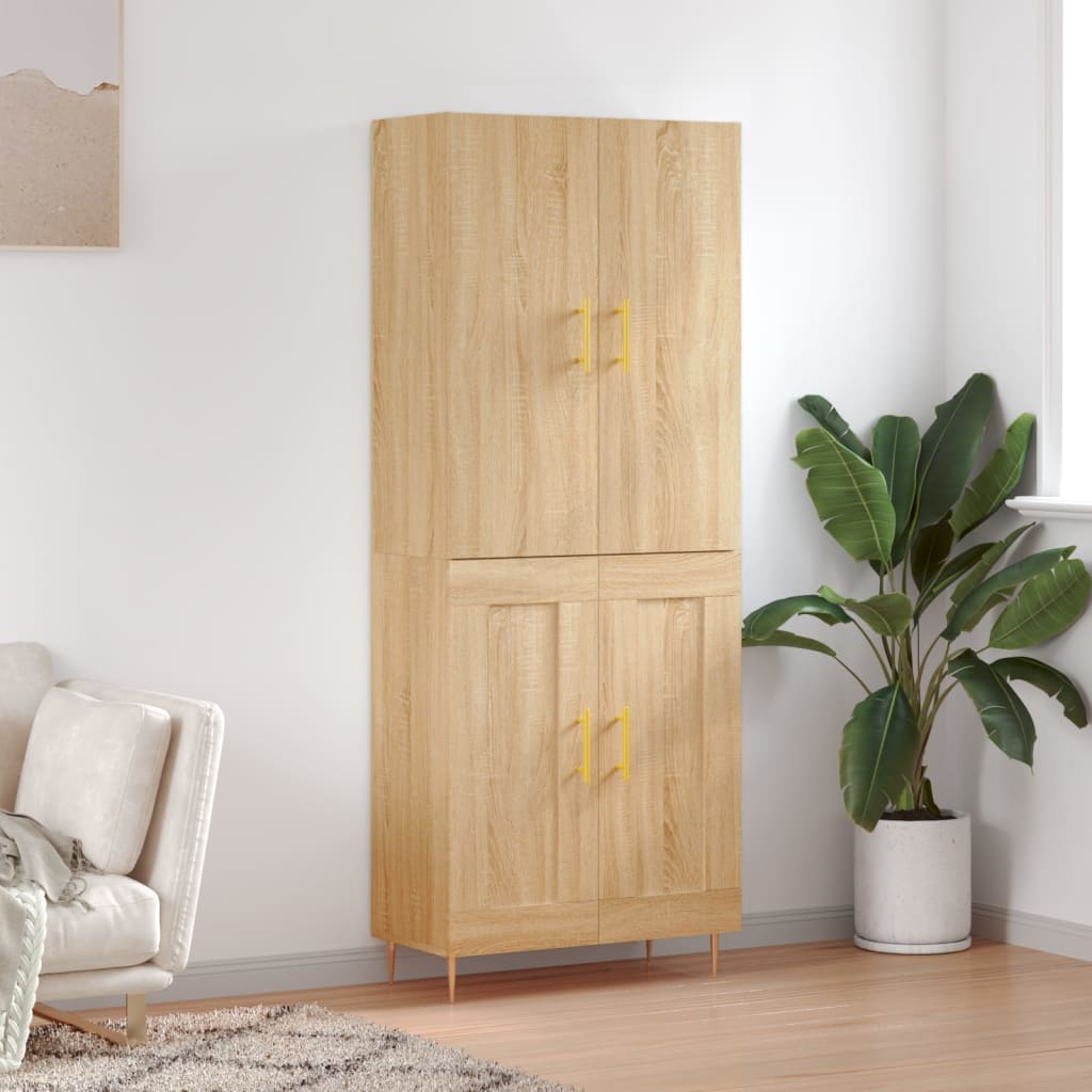 Highboard 69.5x34x180 cm Engineered Wood 2 Wood Doors Sonoma oak