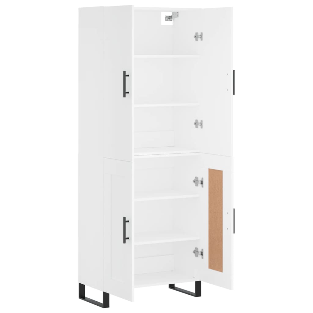 Highboard 69.5x34x180 cm Engineered Wood 2 Wood Doors White