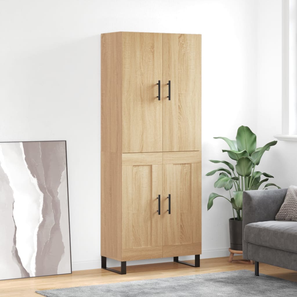 Highboard 69.5x34x180 cm Engineered Wood 2 Wood Doors Sonoma oak