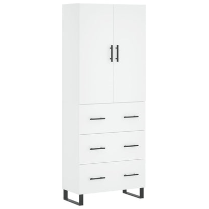 Highboard 69.5x34x180 cm Engineered Wood 3 Drawers White