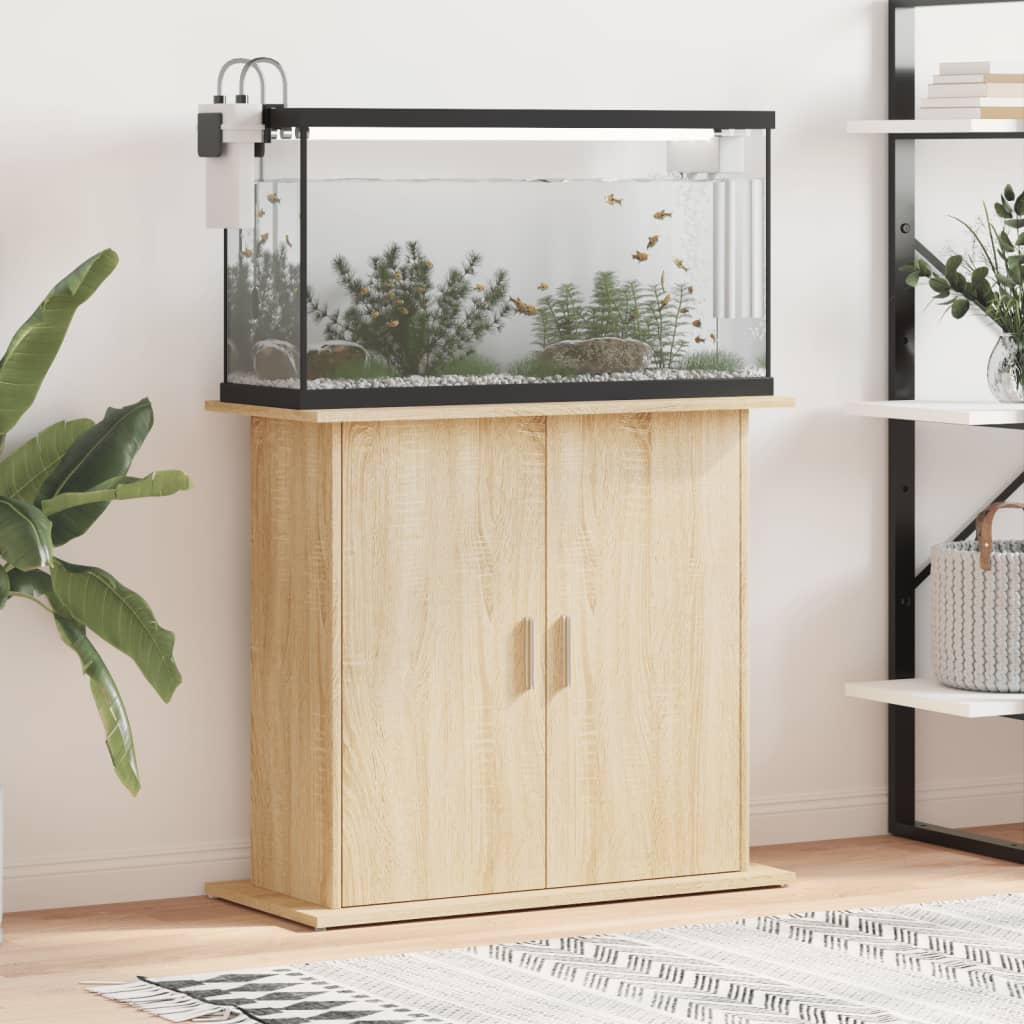 Aquarium Stand 81x36x73 cm Engineered Wood Sonoma oak