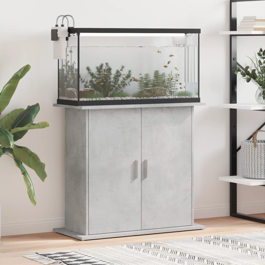 Aquarium Stand 81x36x73 cm Engineered Wood Concrete grey