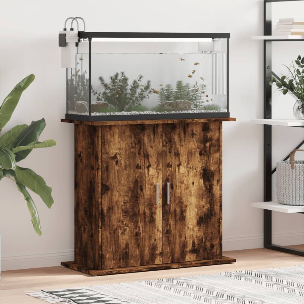 Aquarium Stand 81x36x73 cm Engineered Wood Smoked oak