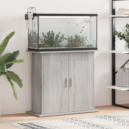 Aquarium Stand 81x36x73 cm Engineered Wood Grey sonoma