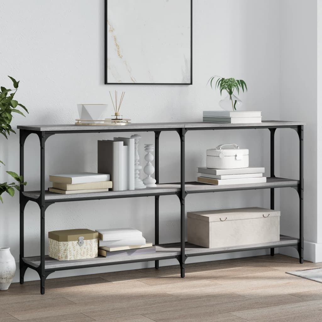 Console Table 100x29x75 cm Engineered Wood Grey sonoma 150 cm