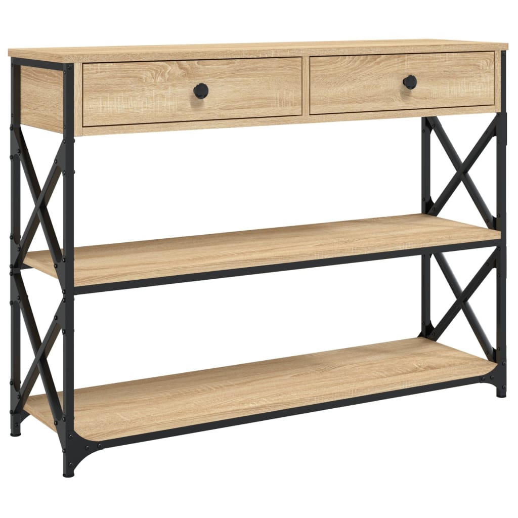 Console Table 75x28x75 cm Engineered Wood Sonoma oak 100 cm