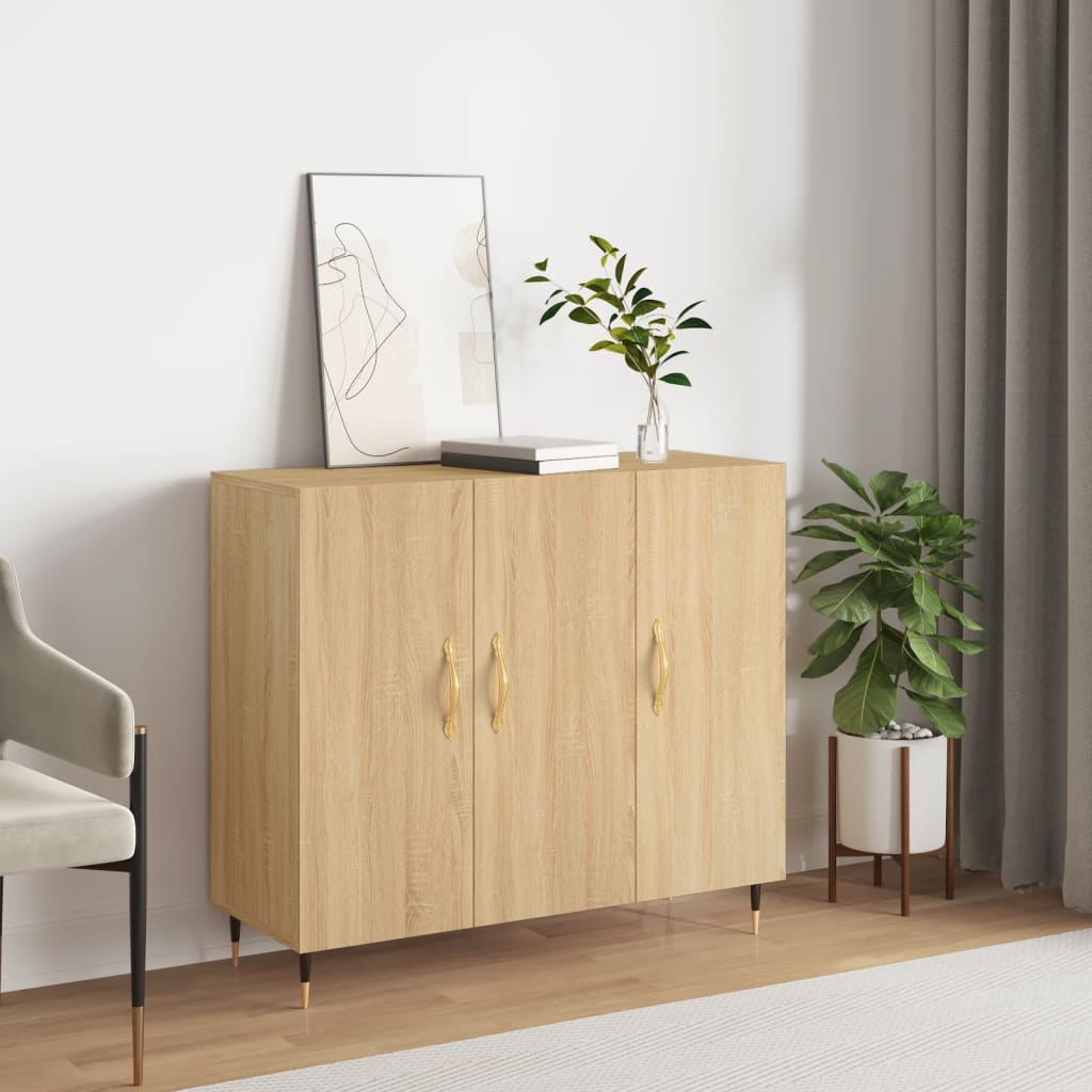 Sideboard 90x34x80 cm Engineered Wood Sonoma oak