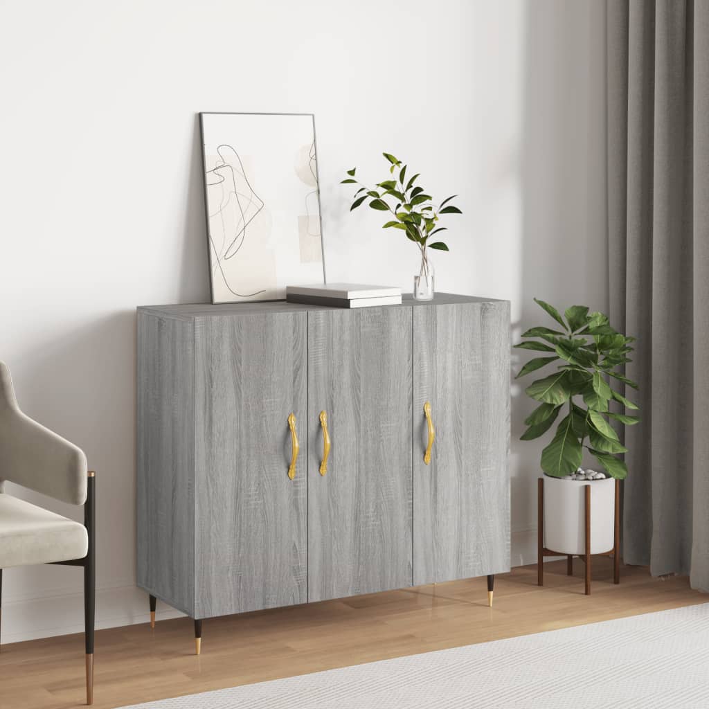 Sideboard 90x34x80 cm Engineered Wood Grey sonoma