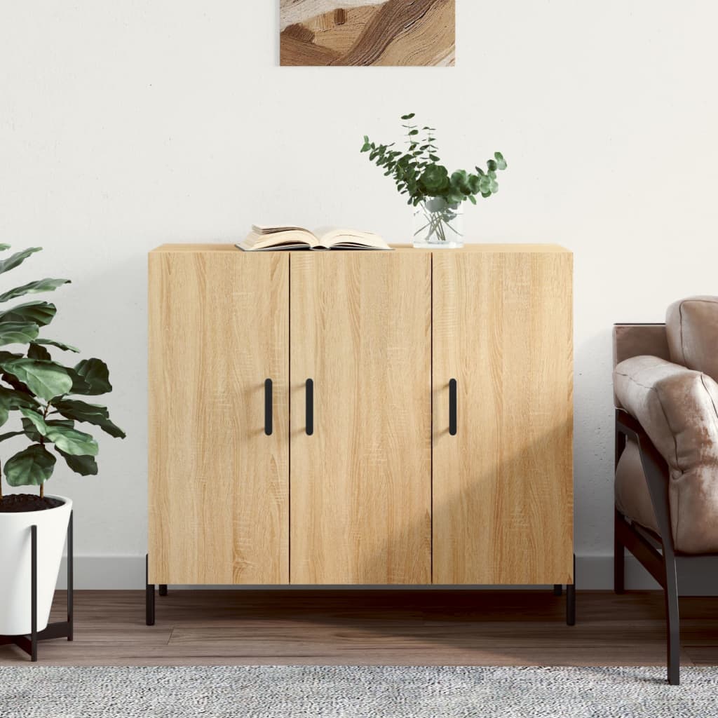 Sideboard 90x34x80 cm Engineered Wood Sonoma oak