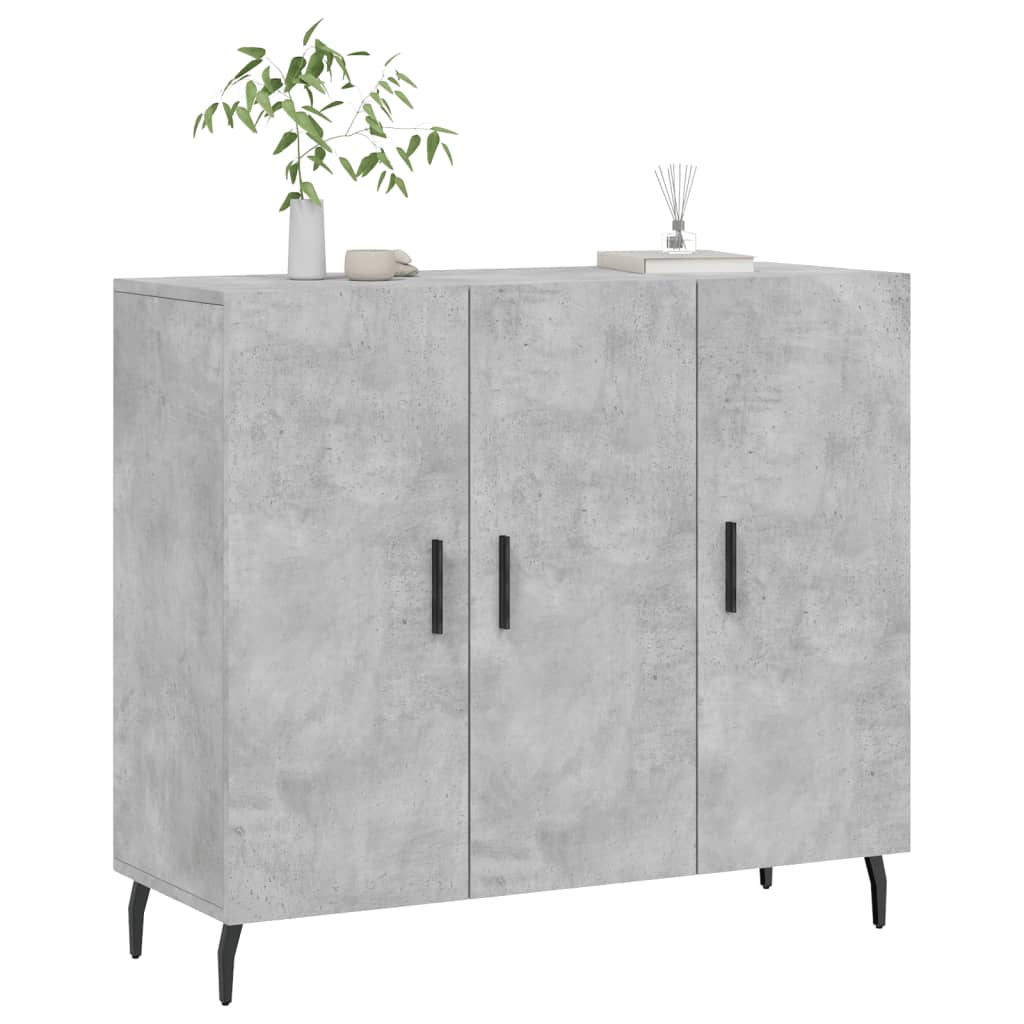 vidaXL Sideboard Concrete Grey 90x34x80 cm Engineered Wood