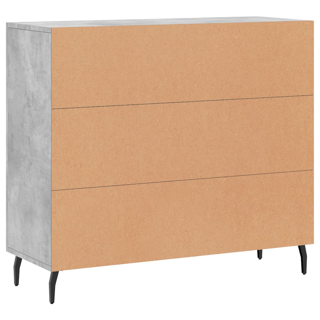 vidaXL Sideboard Concrete Grey 90x34x80 cm Engineered Wood