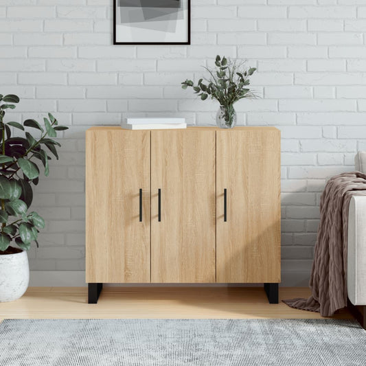 vidaXL Sideboard Sonoma Oak 90x34x80 cm Engineered Wood