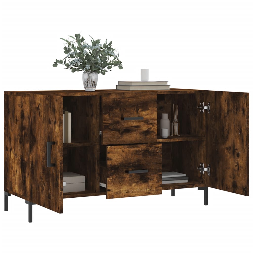 vidaXL Sideboard Smoked Oak 100x36x60 cm Engineered Wood