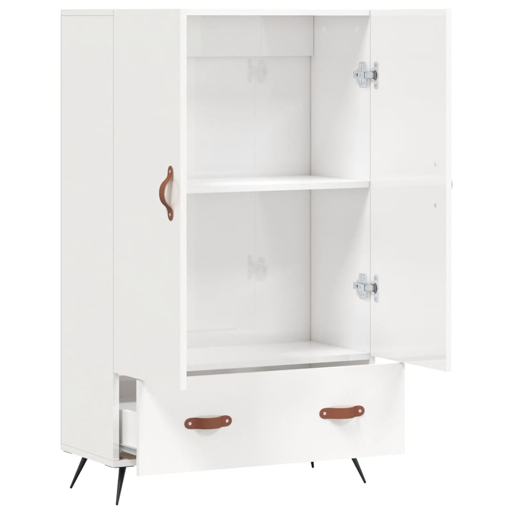 vidaXL Highboard High Gloss White 69.5x31x115 cm Engineered Wood