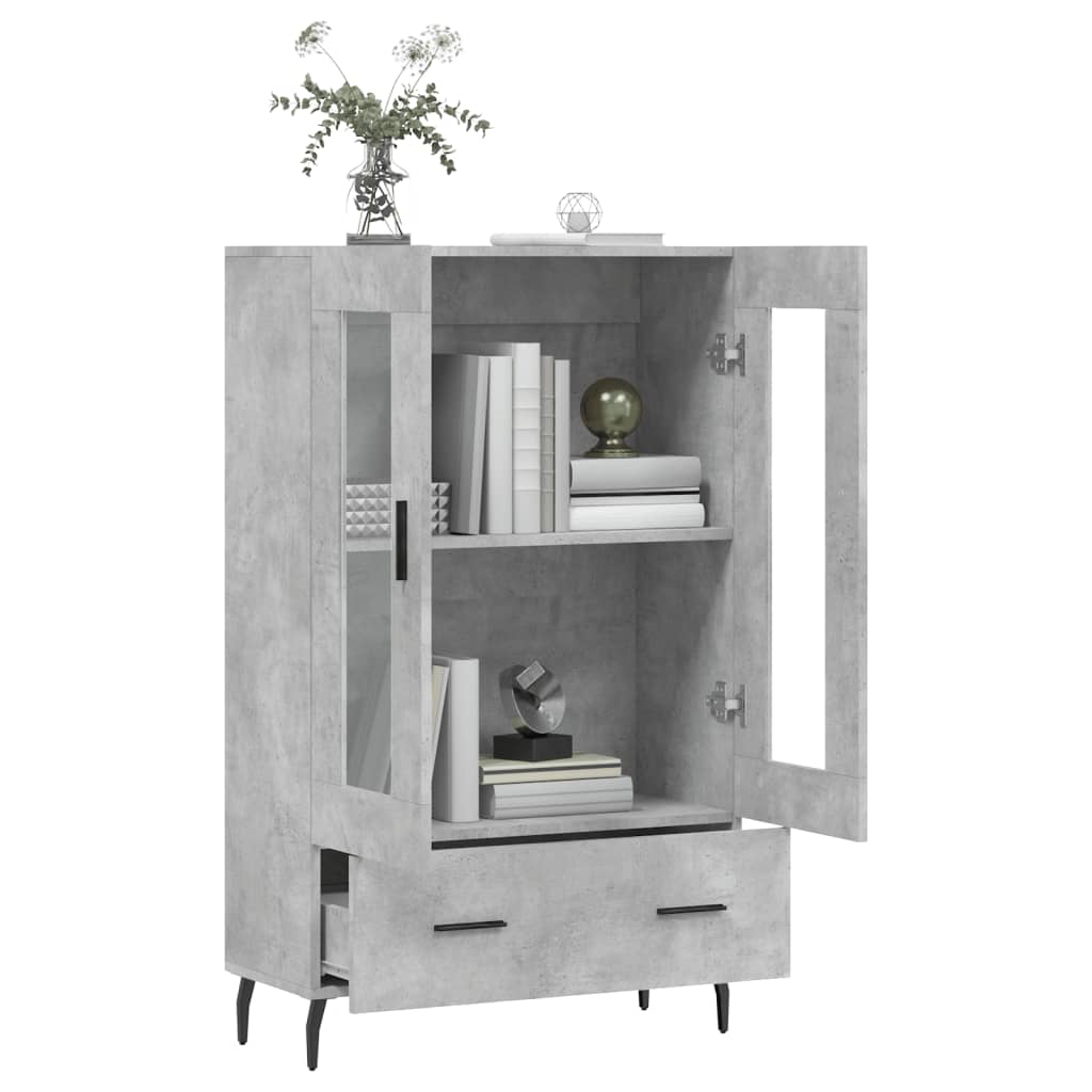 vidaXL Highboard Concrete Grey 69.5x31x115 cm Engineered Wood