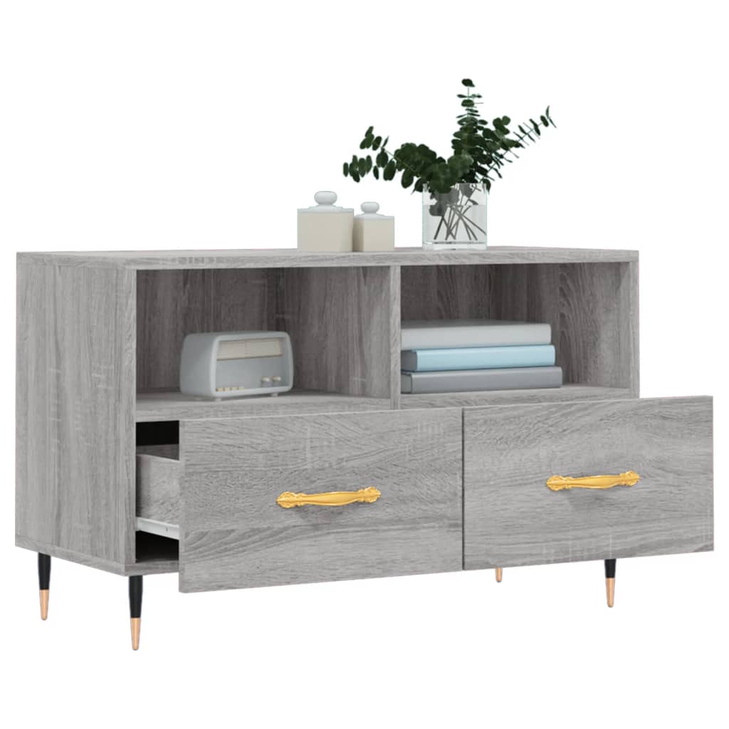 vidaXL TV Cabinet Grey Sonoma 80x36x50 cm Engineered Wood