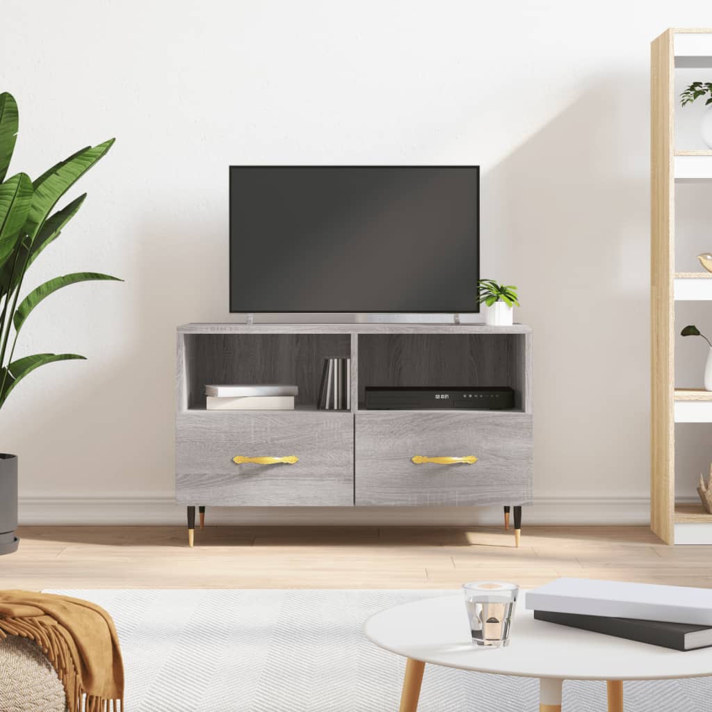 vidaXL TV Cabinet Grey Sonoma 80x36x50 cm Engineered Wood