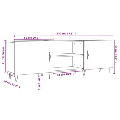 vidaXL TV Cabinet Sonoma Oak 150x30x50 cm Engineered Wood