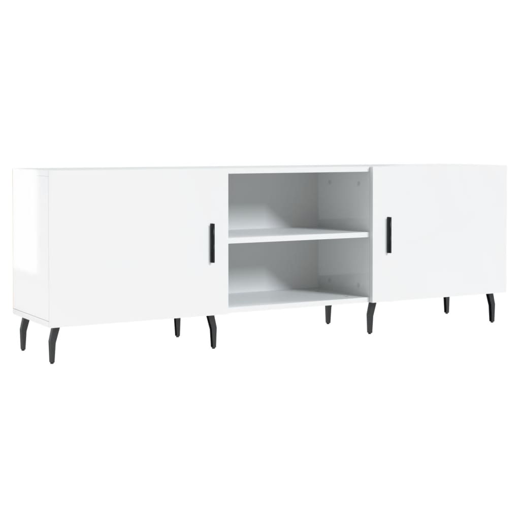 vidaXL TV Cabinet High Gloss White 150x30x50 cm Engineered Wood