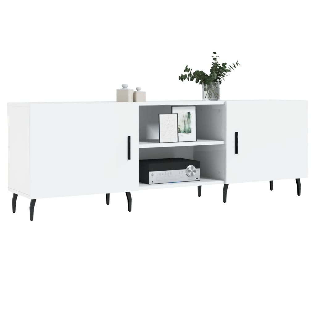 vidaXL TV Cabinet High Gloss White 150x30x50 cm Engineered Wood