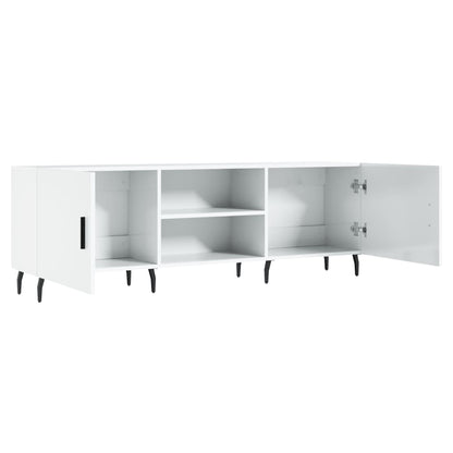 vidaXL TV Cabinet High Gloss White 150x30x50 cm Engineered Wood