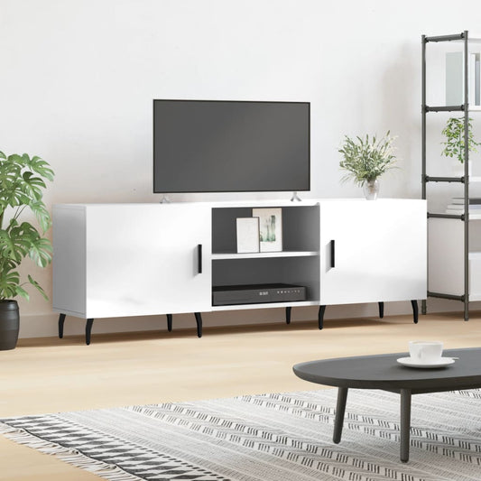 vidaXL TV Cabinet High Gloss White 150x30x50 cm Engineered Wood