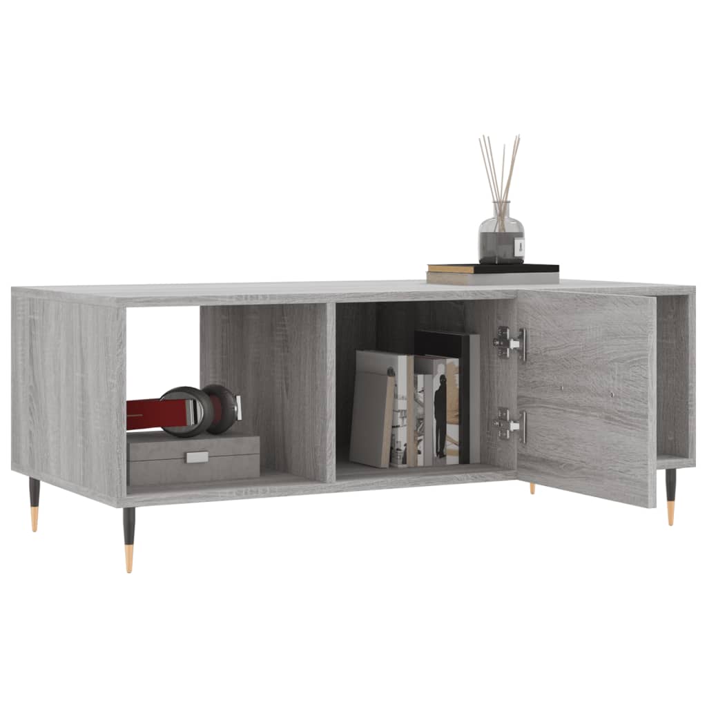 vidaXL Coffee Table Grey Sonoma 102x50x40 cm Engineered Wood